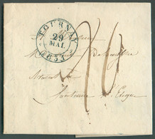 LAC (càd Vert) TOURNAY le 29 Mai 1831 Vers Fontaine-l'Evêque; Port '20' (cents).  TB  - 18116 - 1830-1849 (Belgique Indépendante)