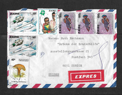 1980 Cover From Kinshasa To Zürich Switzerland    ►EXPRESS◄ - Lettres