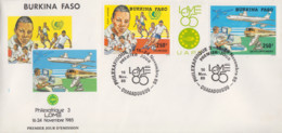 Enveloppe FDC  1er  Jour   BURKINA   FASO   Exposition  Philatélique   PHILEXAFRIQUE   1985 - Burkina Faso (1984-...)