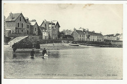 SAINT POL DE LEON ( Finistère ) , Pempoul , Le Quai , 1916 , CPA ANIMEE - Saint-Pol-de-Léon