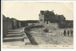 SAINT POL DE LEON ( Finistère ) , La Plage Et Les Villas , 1916 , CPA ANIMEE - Saint-Pol-de-Léon