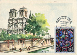 Cartes Maximum .n° 23292. 8e Centenaire Notre Dame De Paris  . Cachet Premier Jour 1964 Paris . - 1960-69