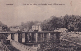 Germany -  Postcard  Used Written - Saarlouis -  Partially,on The Saar With A Bridge And A Military Hospital   - 2/scans - Kreis Saarlouis