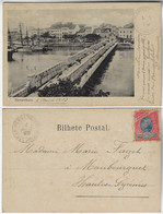 Brazil Pernambuco 1903 Postcard Photo Bridge In Recife Sent To Maubourguet France With Stamp Republic Dawn 10 Réis - Recife
