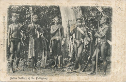 Native Soldiers Of The  Philippines  Naked Men Of A Tribe Edit Goeggel Weidner To Fort De France Ship - Philippinen