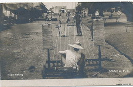 Real Photo Manila Rope Making  P. Used 1909 To Marmande France . Fabricant De Cordes - Philippines