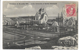 CPA BELGIQUE EXPOSITION DE BRUXELLES 1910 JARDIN HOLLANDAIS ET SZCTION ALLEMANDE EDITEURS VALENTINE / TBE - Weltausstellungen