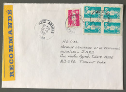 France Marianne De Briat Sur Enveloppe Recommandée TAD METZ ARMEES - 57998 - 29.11.1991 - (B1619) - 1961-....