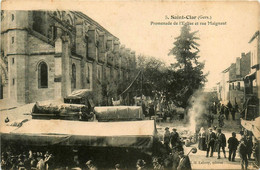 St Clar * La Promenade De L'église Et Rue Maignaut * Foire Marché Marchands - Sonstige & Ohne Zuordnung