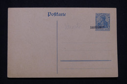SARRE - Entier Postal Type Germania Avec Variété De Surcharge Décalée,  Non Circulé - L 98425 - Postwaardestukken