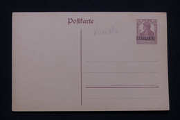 SARRE - Entier Postal Type Germania Avec Variété De Surcharge Décalée,  Non Circulé - L 98427 - Postwaardestukken