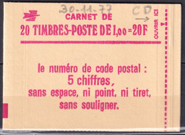 SABINE - CARNET FERME De 20 TIMBRES - YVERT N° 1972 Conf.8  ** MNH - DATE 1977 ! - GOMME BRILLANTE - Non Classés