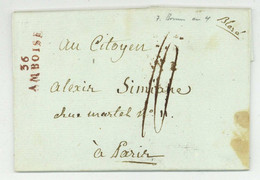 Blere (m) 36 AMBOISE Pour Paris 1795 - 1701-1800: Precursori XVIII