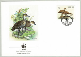 Bahamas 1988, FDC WWF Pfeifgans / Whistling Duck - Oche