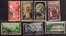 ALBANIA SHQIPTARE 1940 AIR MAIL POSTA AEREA SERIE COMPLETA COMPLETE SET USATA USED OBLITERE' - Albanië