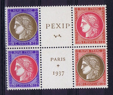 France: Yv 348 - 351 MNH/** Sans Charniere. Postfrisch Exposition Internationale De Paris - Unused Stamps