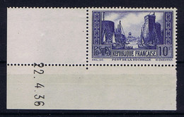 France: Yv 261 1929 MNH/** Sans Charniere. Postfrisch Corner Piece With Printers Remark - Neufs