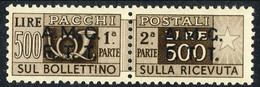 Trieste Pacchi 1947 - 48 Sass. N. 12 L 500 Bruno Scuro ** MNH Catl € 250 Firmato A. Diena - Pacchi Postali/in Concessione