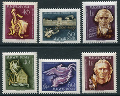 HUNGARY 1959 Haydn And Schiller Anniversaries  MNH / **.  Michel 1618-23 - Unused Stamps