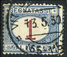 Regno Tasse 1874 Sass. N. 11 Lire 1 Azzurro Chiaro E Bruno, Usato Cat. € 25 - Segnatasse