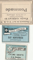 AUTRE COLLECTION 51 :  Lot De 3 étiquettes Pharmaceutique E Giraud Pharmacie Du Chemin De Fer A Lunel - Equipo Dental Y Médica