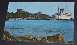 Curacao - Modern Cruise Ship At Caracas Bay With Historic Fort Beekenburg In Background - Curaçao