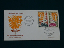 Congo 1964 18th Olympic Games, Tokyo, 10/10-25/64. SET Of 2 FDC VF - FDC