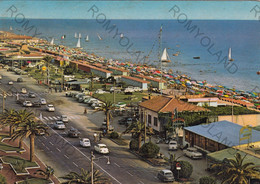 CARTOLINA  MARINA DI MASSA,TOSCANA,VIALE LITORANEO,SPIAGGIA,ESTATE,VACANZA,BAGNI,BARCHE A VELA,BAGNI,LIDO,VIAGGIATA 1963 - Massa