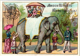 6 Cards   AMIDON  De Riz Vermeire Hamme - Sur- Durme Marque Négresse Ch.Vermeire - Vangeeteruyen LITHO ZOO Elephant - Collections, Lots & Séries