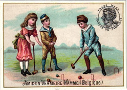 4 Cards   AMIDON  De Riz Vermeire Hamme - Sur- Durme Marque Négresse Ch.Vermeire - Vangeeteruyen LITHO Croquet - Collections, Lots & Séries