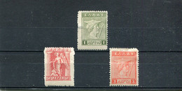 Grèce 1911-21 Yt 179-181 * - Unused Stamps