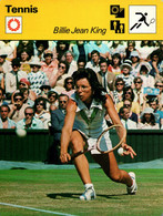 Fiche Sports: Tennis - Billie Jean King (Championne USA) La Reine De Wimbledon (19 Victoires, Simple Et Double) - Sports