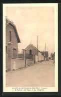 CPA Saint-Martin-sur-Tertre, L'Entree Du Pays Et La Chapelle - Saint Martin Du Tertre