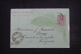BRÉSIL - Entier Postal ( Carte Lettre ) De Pelotas Pour Constantinople ( Turquie ) En 1892 - L 98525 - Ganzsachen