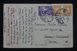 TURQUIE - Carte Postale De Istanbul Pour Monaco En 1942 Avec Contrôle Postal Allemand - L 98528 - Covers & Documents