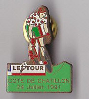 PIN'S THEME SPORTS / CYCLISME TOUR DE FRANCE  24 JUILLET 1991 COTE DE CHATILLON - Cyclisme