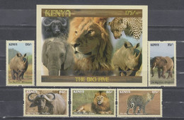 Kenya 2017 Fauna - The Big Five (stamps 5v+SS/Block) MNH - Kenya (1963-...)