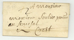 Grenoble 1685 Pour Crest LETTRE TAXEE Boliat Bolliat - ....-1700: Precursors