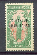 OUBANGUI  Yv. N° 13   *  50c  Surcharge OUBANGUI CHARI TCHAD  Cote  18  Euro  BE R  2 Scans - Unused Stamps