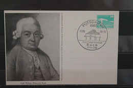 DDR 1988, Ganzsache Carl Ph. Emanuel Bach, SST - Cartoline Private - Usati