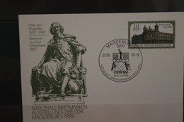 DDR 1989, Ganzsache Otto Von Guericke, Nationale Briefmarken-Ausstellung Magdeburg, SST - Privatpostkarten - Gebraucht
