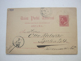 KUBA ? , Ganzsache 1890 Nach Deutschland - Storia Postale