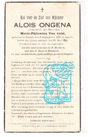DP Alois Ongena ° Sinaai Sint-Niklaas 1872 † 1914 X Marie Ph. Van Aelst // Mendonk - Images Religieuses