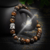 BRACCIALE CON PIETRA DIAMETRO 6 CM è ELASTICO TIBETTANO BUDDHA ZEN SPIRITUALE KUNK FU ARTE MAZIALE ASIA YI QUAN - Armbänder