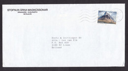 Iceland: Cover To Netherlands, 1992, 1 Stamp, Mountain (minor Discolouring) - Covers & Documents