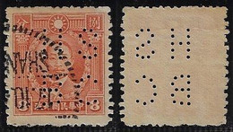 China Stamp Issued In 1940 Set Martyrs Of Revolution Perfin HS/BC Hong Kong & Shanghai Bank Postmark Shanghai - 1912-1949 Republik