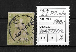 1854-1862 Helvetia (ungezähnt) → Einkreis Rundstempel WATTWYL     ►SBK-26B2.II/III◄ - Gebraucht