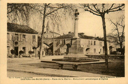Castéra Les Bains * La Place De La Mairie * Le Monument Lannelongue Et église - Castera