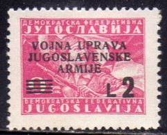 ISTRIA E LITORALE SLOVENO 1947 FRANCOBOLLI DI YUGOSLAVIA LIRE 2 9d MNH - Joegoslavische Bez.: Slovenische Kusten