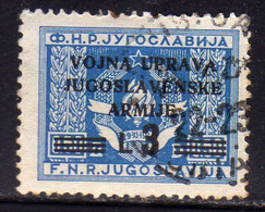 ISTRIA E LITORALE SLOVENO 1947 FRANCOBOLLI DI YUGOSLAVIA LIRE 3 SU 0.50d USATO USED OBLITERE' - Occup. Iugoslava: Litorale Sloveno